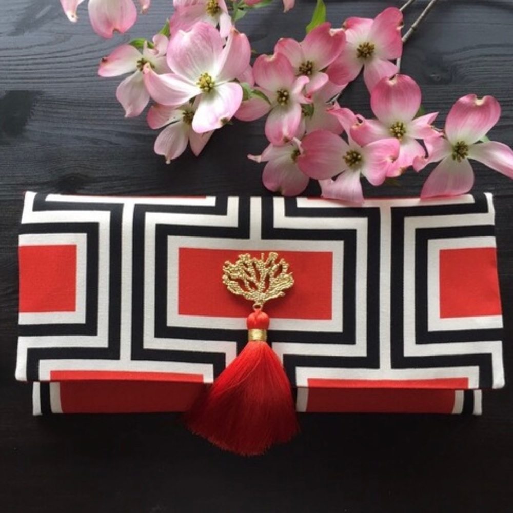 Handmade fabric clutch